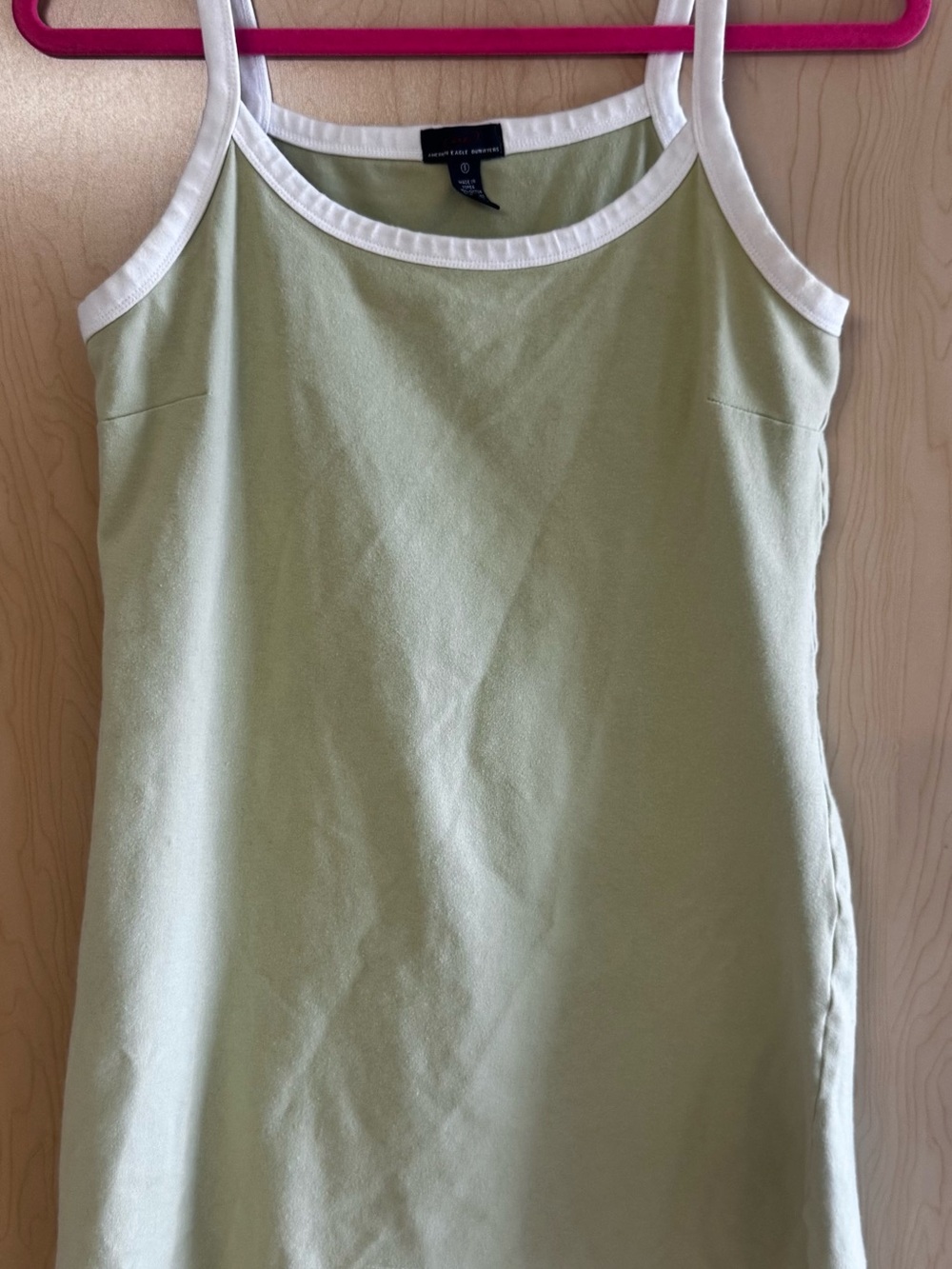 White Trim Light Green Dress